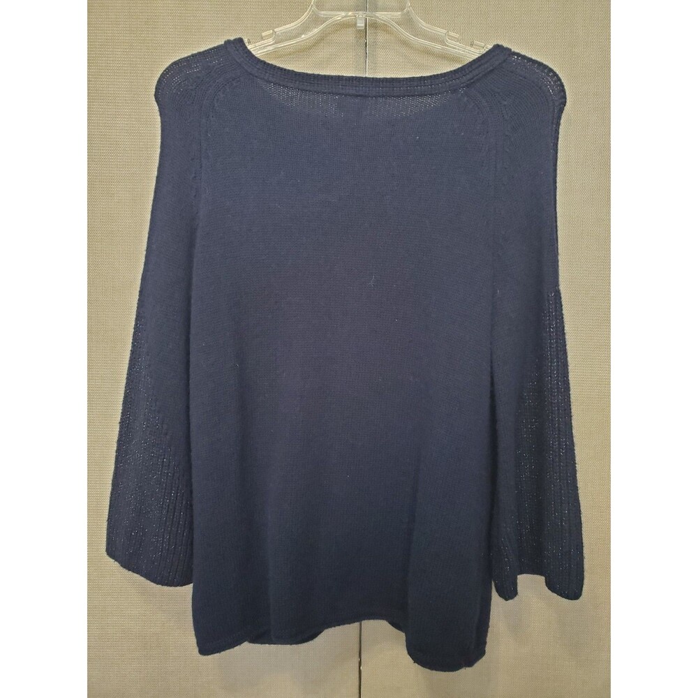 Chico's Wool/Cashmere Blend Boat Neck Flared Glitter Sleeve Sweater Size 2 Large - Picture 5 of 9